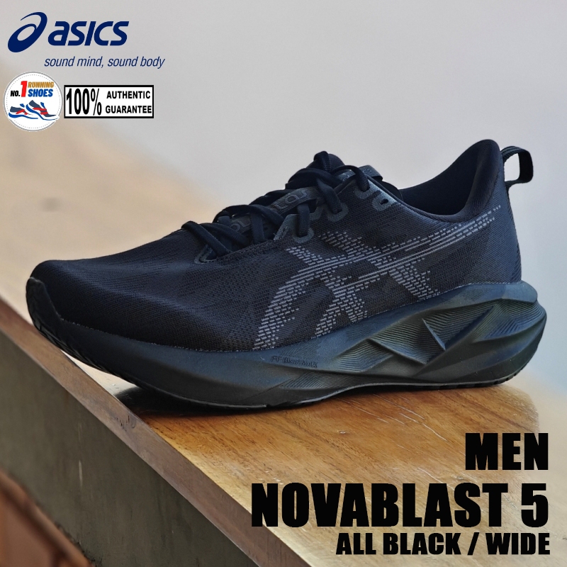 [✨ดำล้วน/ Only 9us] Asics รุ่น Novablast 5 Wide 1011B975-002 สี Black/ carrier grey ของเเท้ 100%