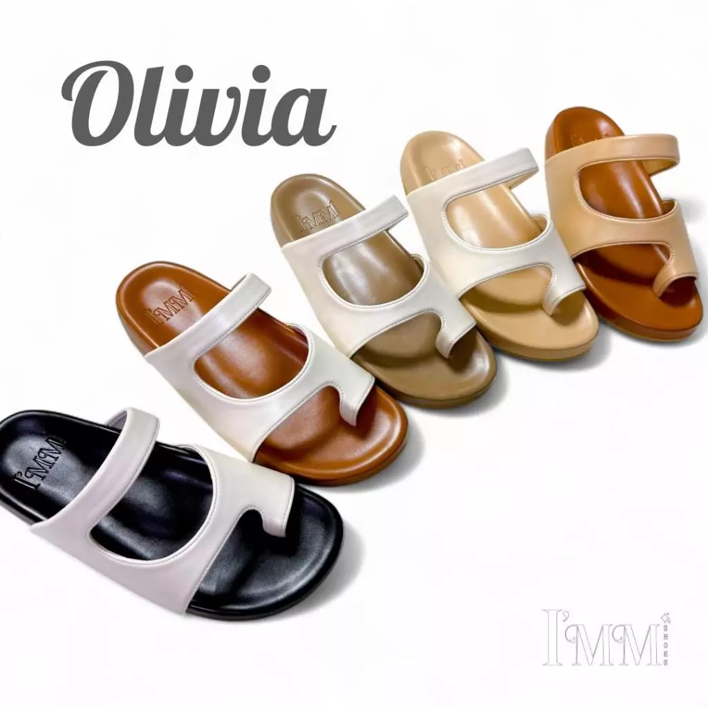 I’mm Shoes รุ่น Olivia 032 รองเท้าแตะแฟชั่น ดีไซน์สวมโป้ง นุ่มเบาสบาย