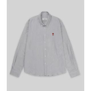 PP167 เสื้อเชิ้ต AM shirt ไอคอนิก ดีเทลปักหัวใจแดง พร้อมส่ง