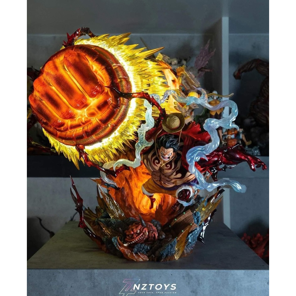 Monkey D Studio 🔥LED+บัสพาร์ทเสริม🔥- Onepiece Luffy Gear 4 Resin โมเดล เรซิ่น ของแท้ มือ2