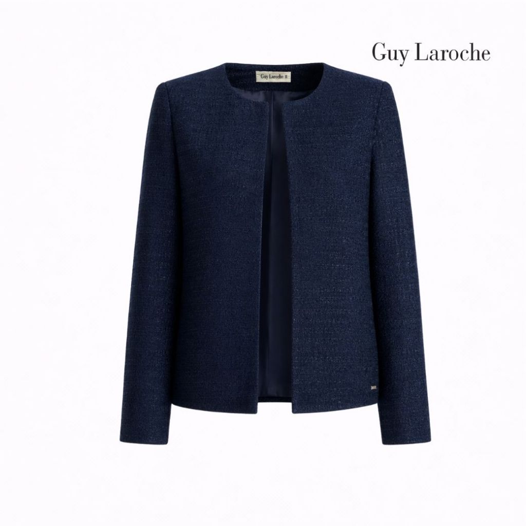 Guy Laroche jacket Light jacket promfy เสื้อคลุมคอกลม แขนยาว สีกรม GCARNV