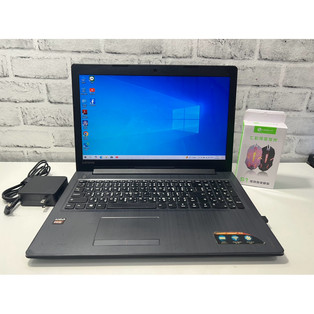 โน๊ตบุ๊คมือสอง Lenovo ideapad 310 AMD FX 9800P SSD 256gb+HHD 500gb แรม 8gb แบตเก็บไฟ สินค้ามีรับประก