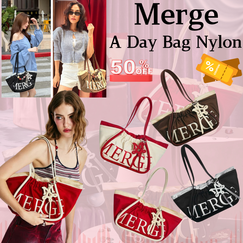 [กทม.ส่งด่วน🚀ได้เลย Merge A Day Bag Nylon Large ของแท้100% แถมชาร์มพวงกุญแจ ใหม่มือ1