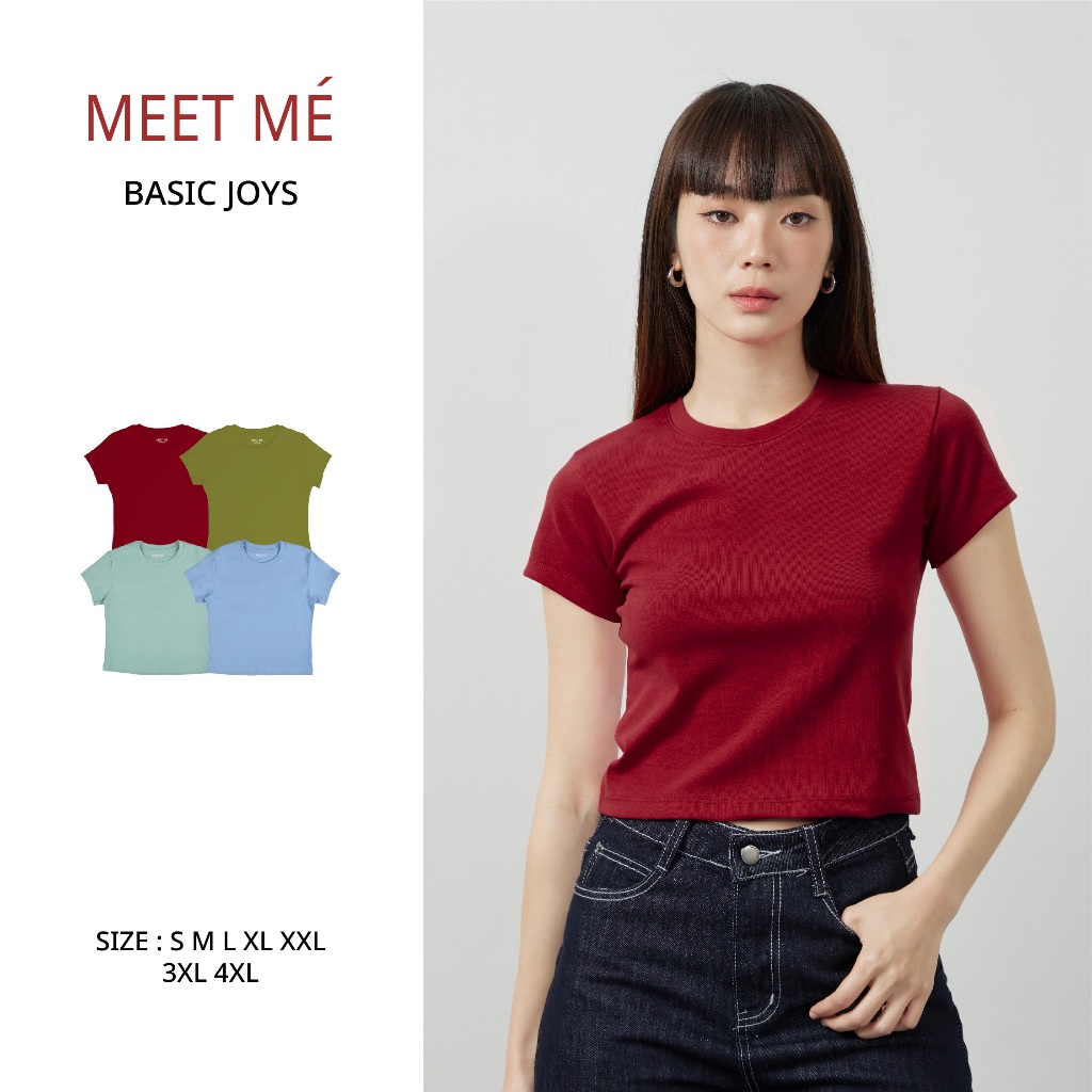 MEET ME - Top 0001 I BASIC JOYS เสื้อครอปเก็บหุ่นเป๊ะ