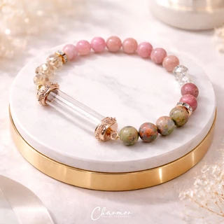 [ตะกรุดลายดอกพิกุล] สร้อยข้อมือ กำไลหินนำโชค หินมงคล ตะกรุดเปล่า กรอบตะกรุด ปลอกตะกรุด