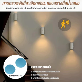 ไฟกลางคืนเซ็นเซอร์อัจฉริยะ ไฟ LED ไฟชาร์จ ไฟเหนี่ยวนำโคมไฟ การควบคุมอัตโนมัติ แสงนุ่มนวล ใช้งานได้ทั้งในบ้านและ