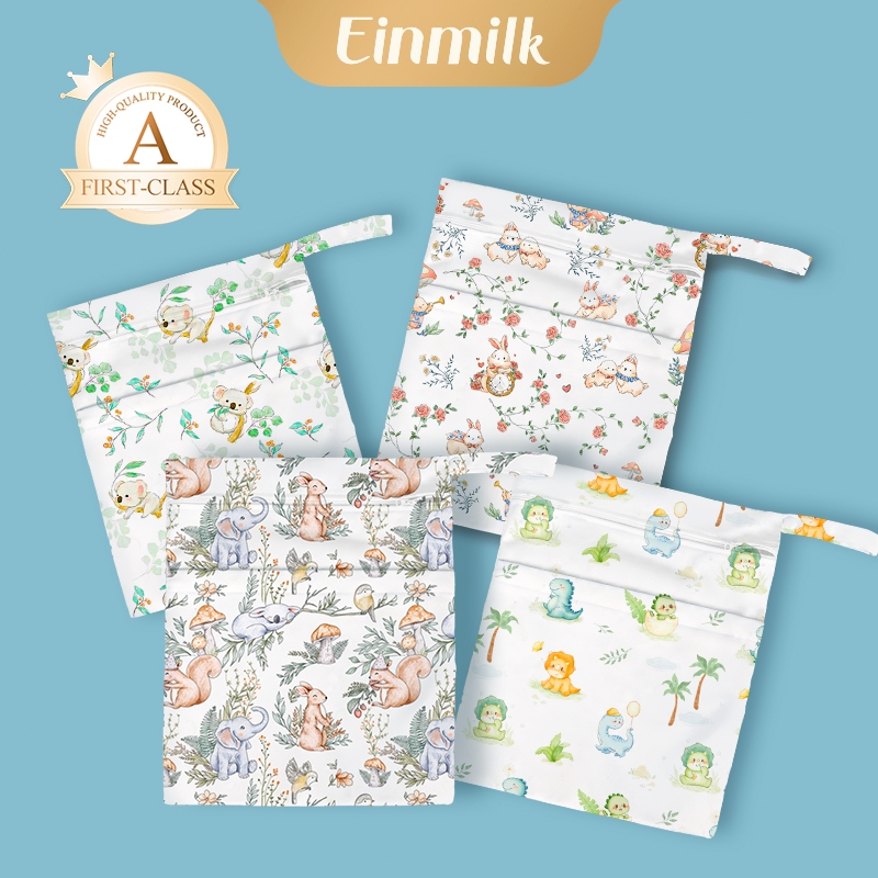 Einmilk กระเป๋าใส่แพมเพิส มีกระดุม กระเป๋ากันน้ำ สามารถซักและนำมากลับใช้ซ้ำ