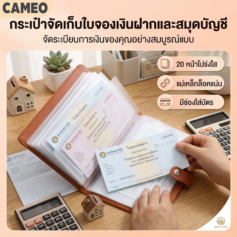 กระเป๋าใส่ทะเบียนรถ ทะเบียนบ้าน กระเป๋าใส่ทะเบียนรถ และทะเบียนบ้าน ใส่สมุดบัญชี สลากออมสินและธกส ได้ ใส่ได้ 40 แผ่น