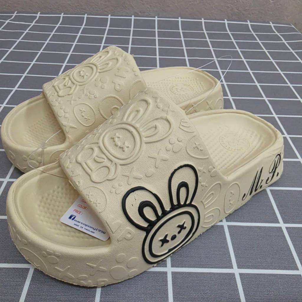 รองเท้าสวมพื้นหนานิ่มลายกระต่าย ยี่ห้อ Marco Pony รุ่น MP2187 ไซร้36-41 พื้นสูง3ซม