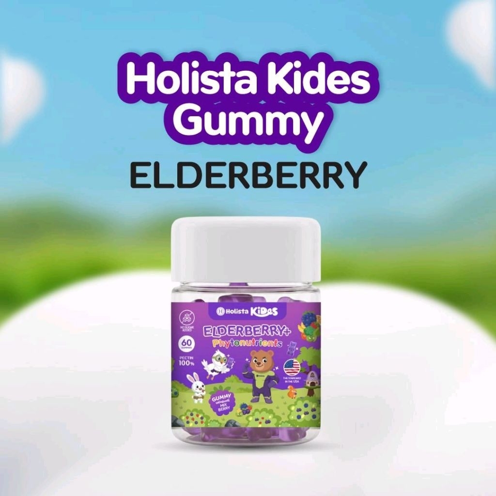 แท้100% 1 กระปุก มี 60 Gummy Holista Kides GUMMY : สูตร ELDERBERRY+/ PHYTONUTRIENTS (เลขที่จดแจ้ง 13-4-05868-5-0021)