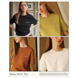 knitCircle - Basic KNIT TEE (9 สี) เสื้อยืดไหมพรม ปักตัวอักษร knitCircle เนื้อผ้านุ่ม เนียนผิว ใส่สบาย