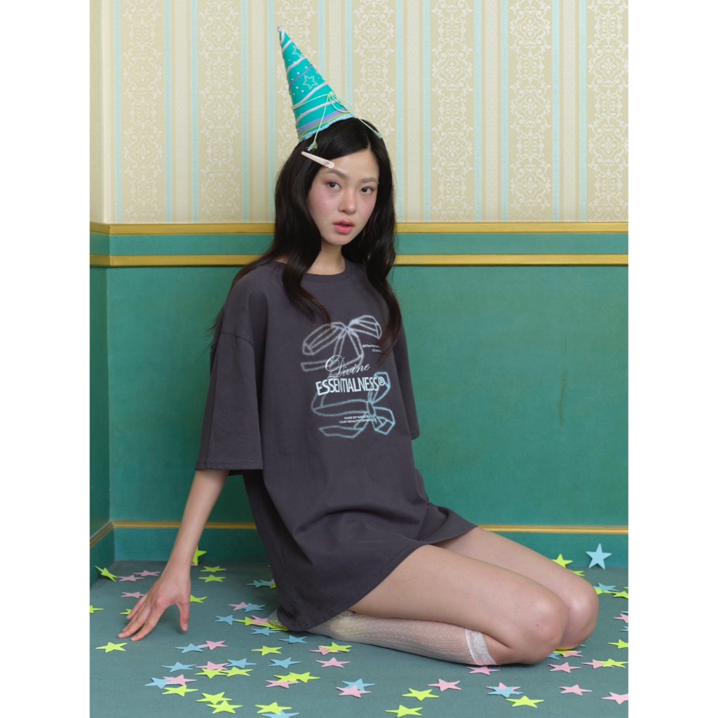 Stylist_shop |  Animal / Cherry / Bow /Typo / Eternal Sunshine Series Tee Oversized Tee by Stylist รูปที่ 6