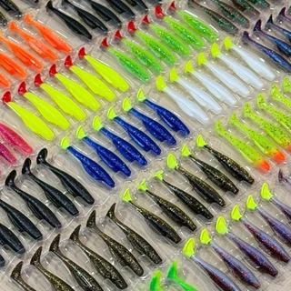 เหยื่อปลายางทรงนิยม 2.5นิ้ว 6.5cm 6ชิ้น/แพ็ค เหยื่อยาง ทรงสลิม เหยื่อปลอม