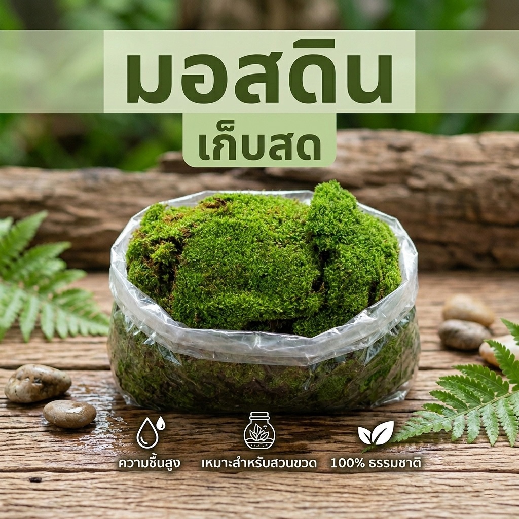 มอสดินเก็บสด คุณภาพดี ให้เยอะ จากสวน มอสดิน (ให้เต็มกล่อง) มอส มอสน้ำ มอสดินแผ่นใหญ่ จัดสวน บอนไซ