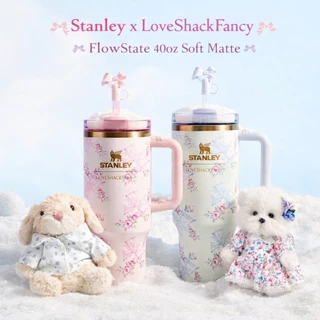 Stanley 40oz LoveShackFancy แก้วน้ำ 1200ml เก็บร้อนเย็น มีหูจับ พร้อมส่ง