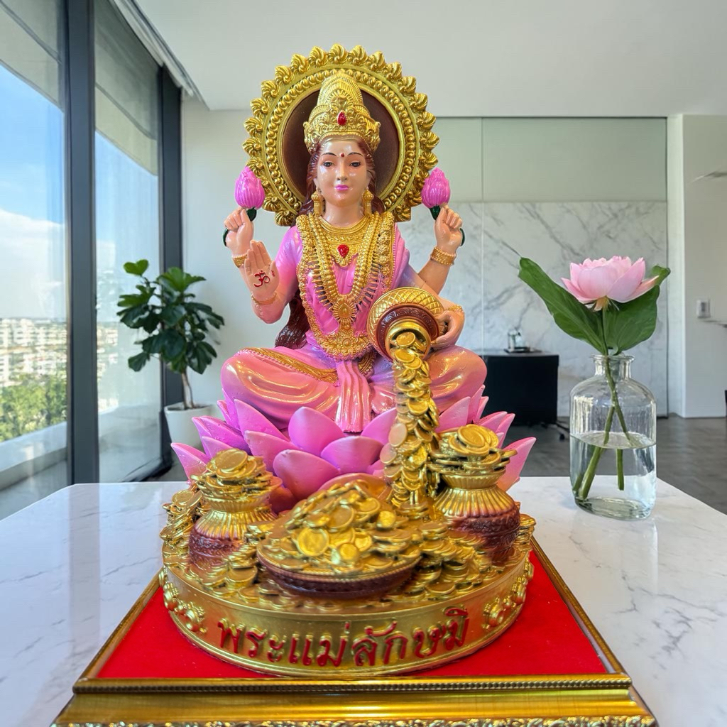 พระแม่ลักษมี(สีเสมือนจริง) ขนาดหน้าตัก 3 นิ้ว 1 รูปที่ 6