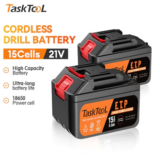 TASKTOOL แบตเตอรี่ลิเธียม 21V 6000 mAh ของ 5 Cells 10 Cells 15 Cells Lithium-ion battery แบตสว่านไร้สาย