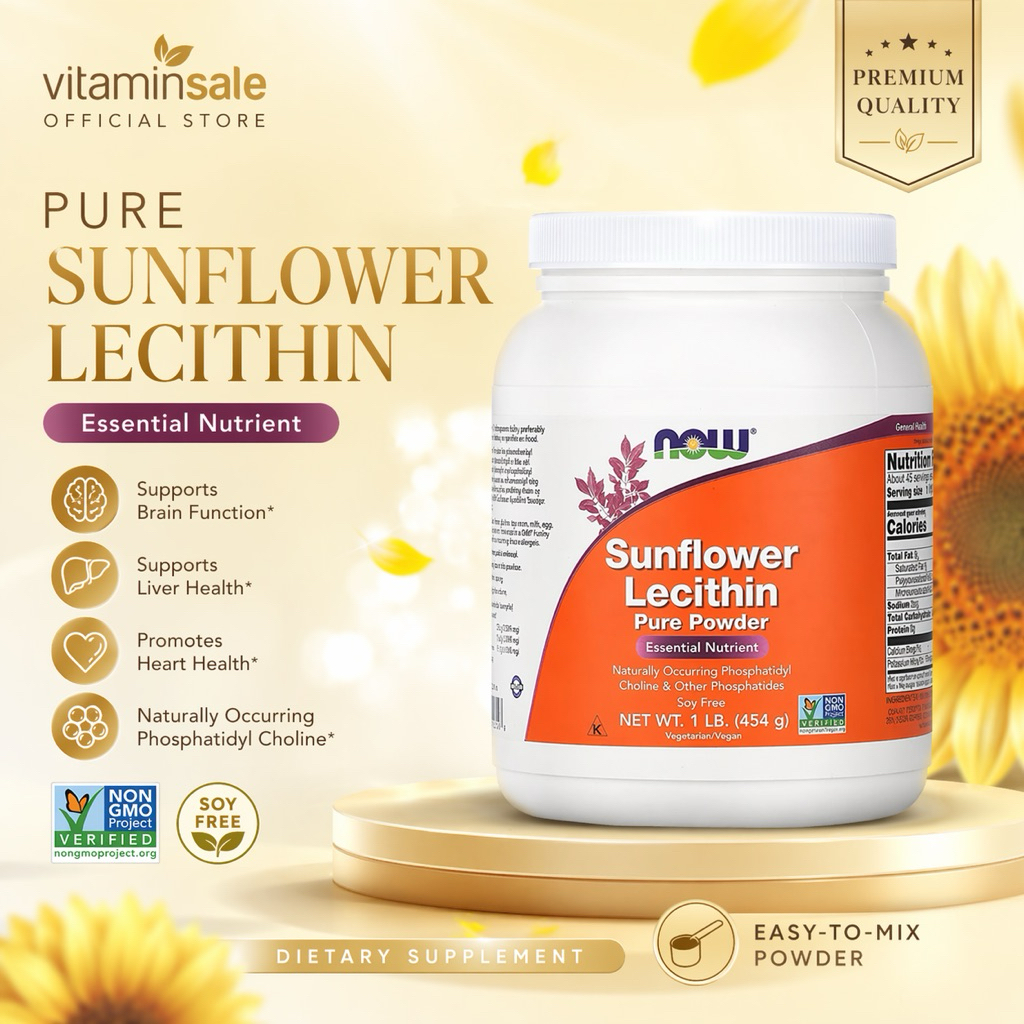 Now Foods Sunflower Lecithin Pure Powder 454g
