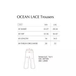 knitCircle - OCEAN LACE knit Trousers(2สี) กางเกงขายาวไหมพรม ผ้าถักลายริบแนวตั้งเท็กซ์เจอร์ชัด ทรงขากว้างปล่อยตรง