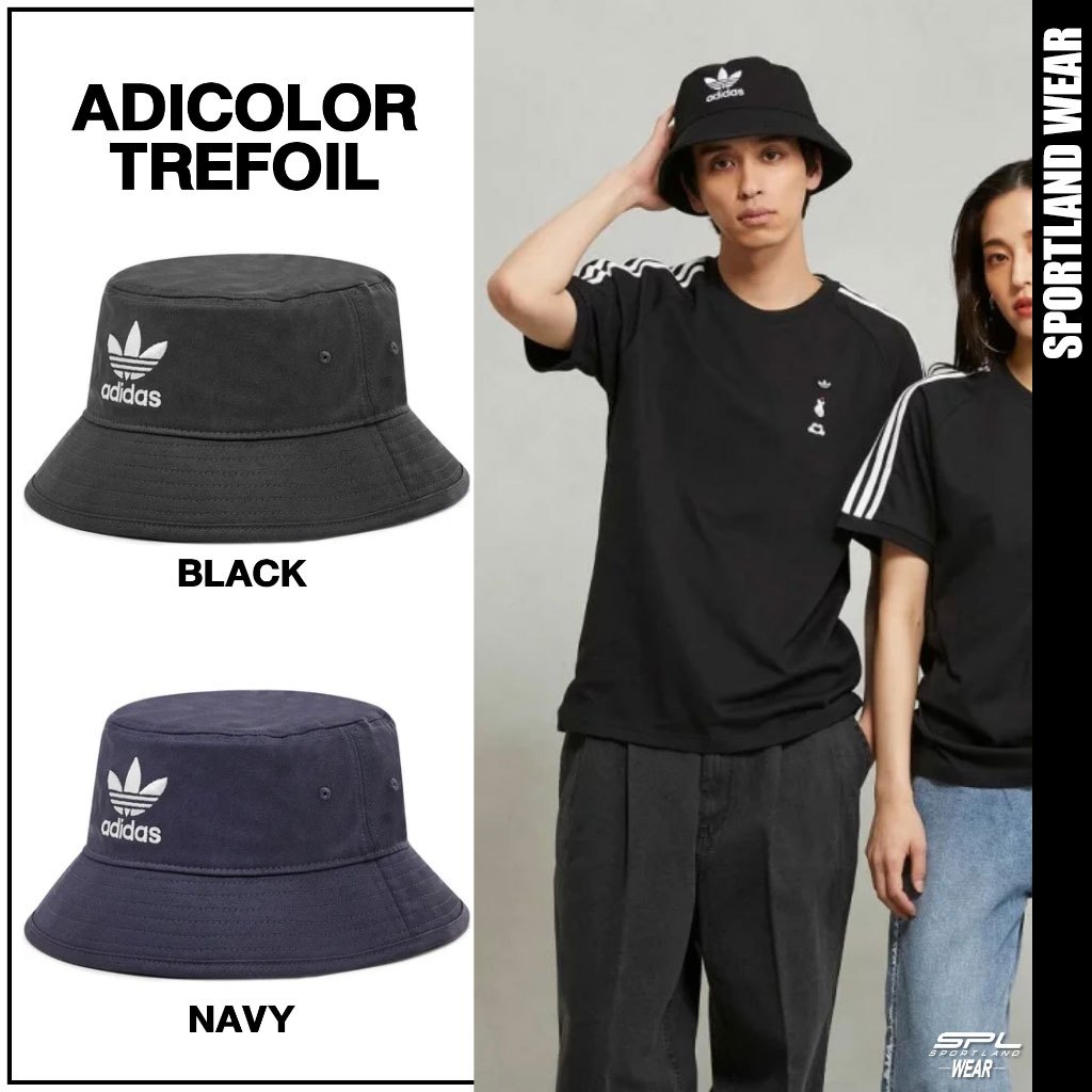 Adidas Collection อาดิดาส หมวกบักเก็ต หมวกปีกรอบ SPF  Adicolor Trefoil Bucket Hat AJ8995 / HD9710 (1