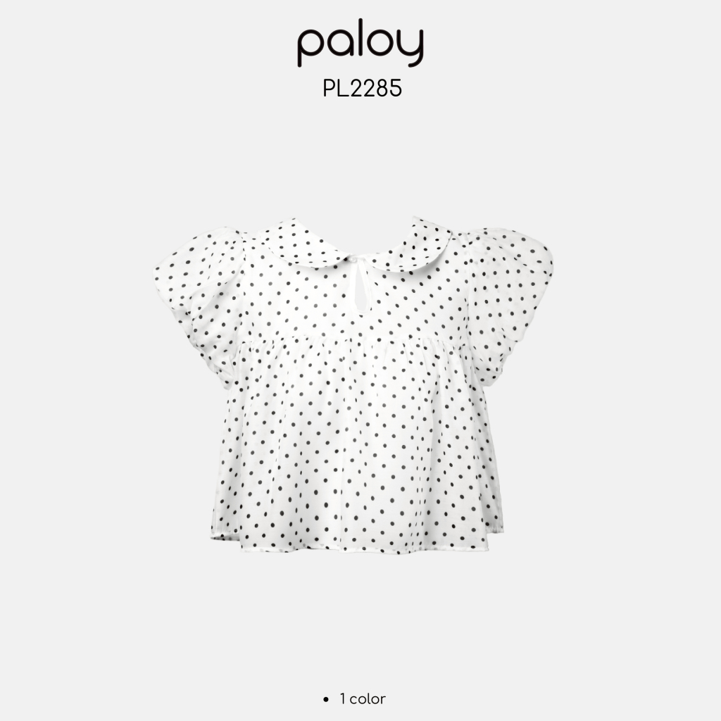 Paloy - PL2285 เสื้อแขนตุ๊กตาคอบัวลายจุด Polka Dot