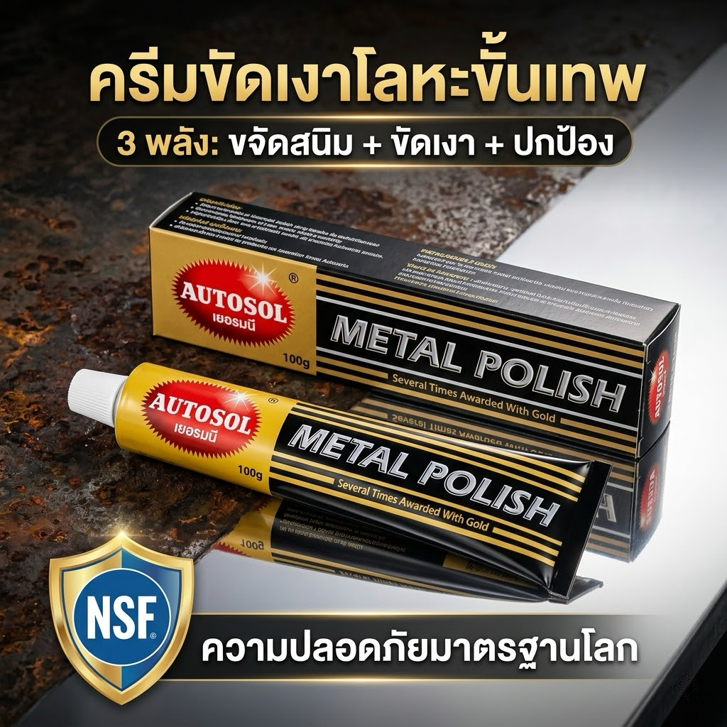 ครีมขัดโลหะ  AUTOSOL Metal Polish ขจัดสนิมและขัดเงาในขั้นตอนเดียว
