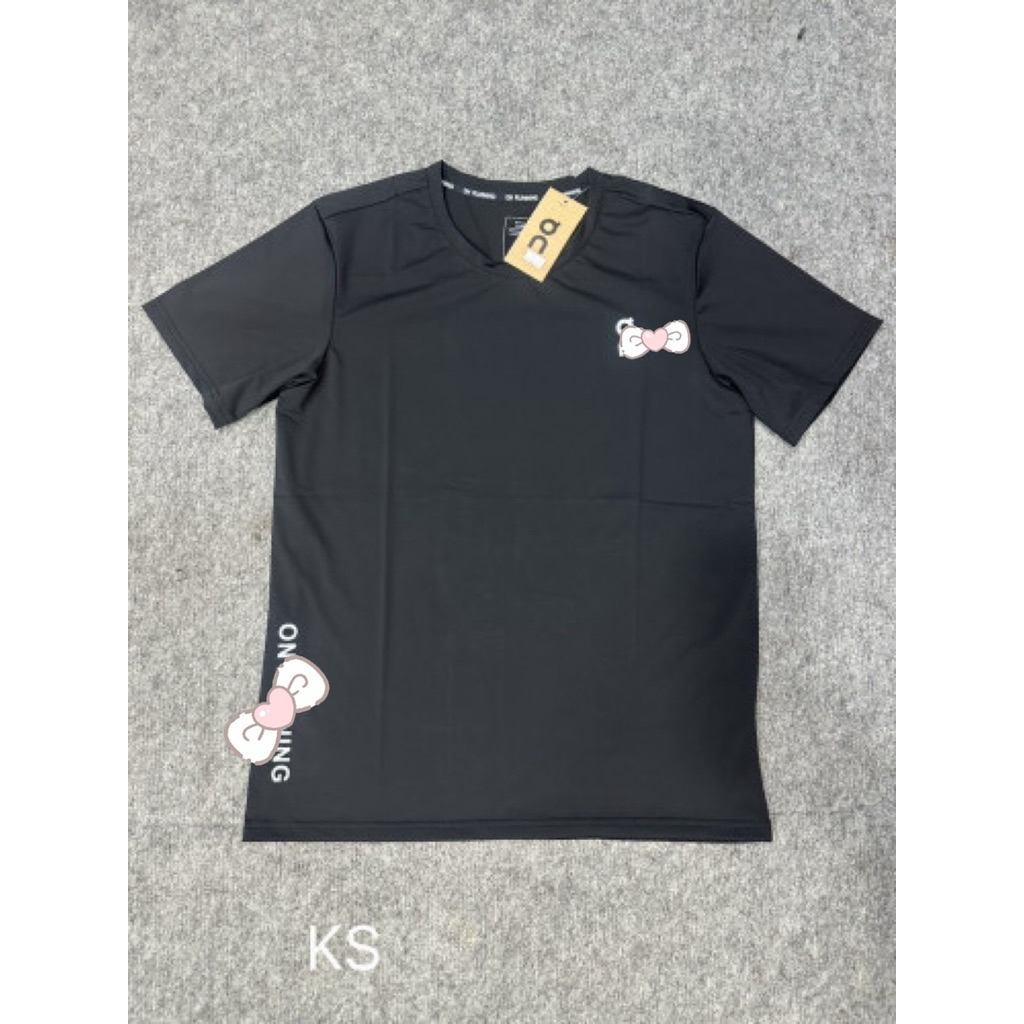 เสื้อกีฬาคอกลม สีเทาอ่อน/สีดำ อก 38-46 นิ้ว