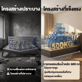 【โปรพิเศษ】เตียง เตียงไม้ โครงเตียง 4/5/6 ฟุต ที่นอนข้างเตียงนุ่ม รับน้ำหนักได้ 500กก รับประกัน 10 ปี