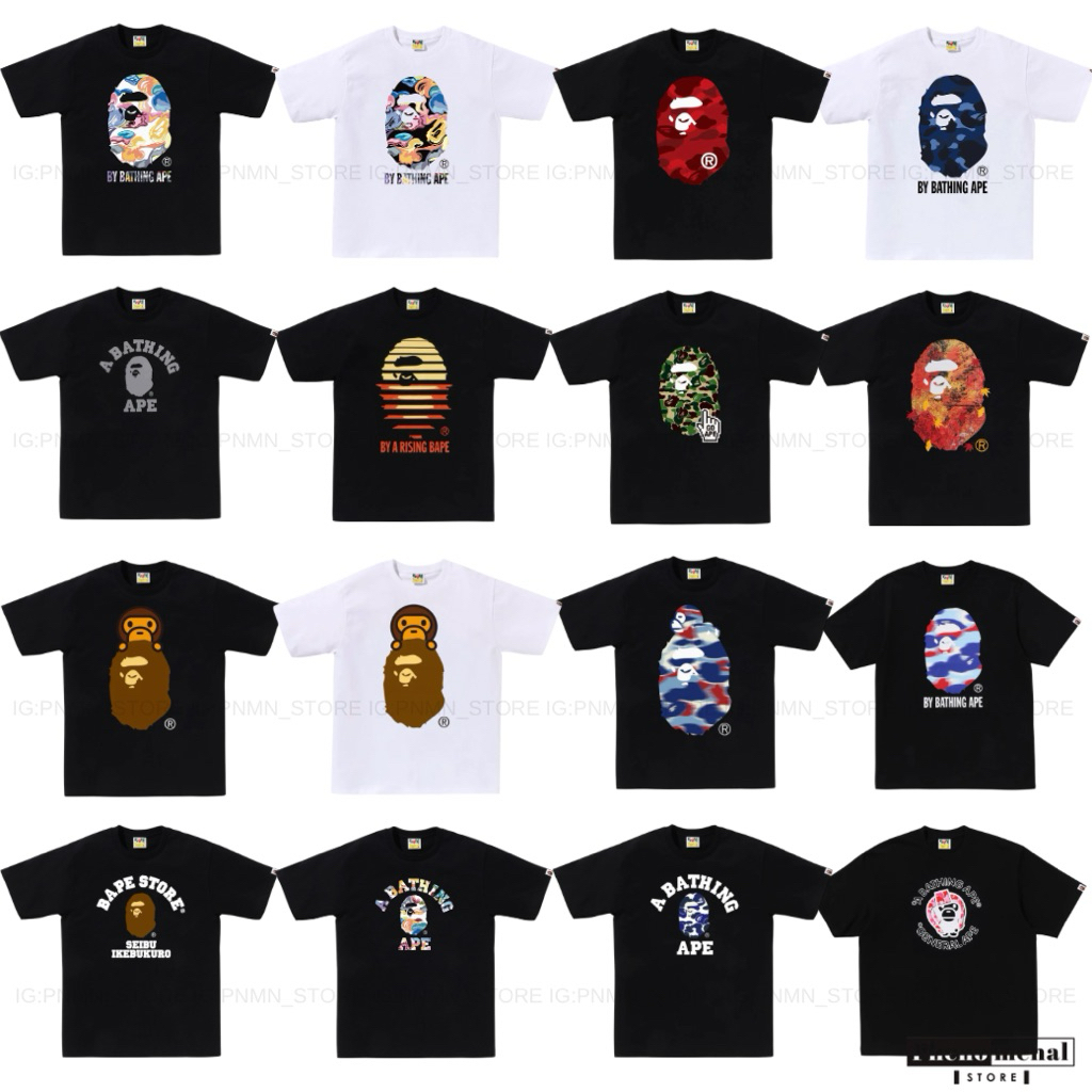 ของแท้ พร้อมส่ง เสื้อยืด BAPE A Bathing Ape T-Shirt