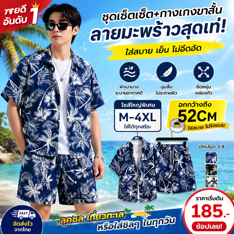 เสื้อฮาวาย ชุด เสื้อเที่ยวทะเล hawaii แขนสั้น ลายดอกไม้ หลายสไตล์ เสื้อลายใหม่ล่าสุด เหมาะสำหรับผู้ชายและผู้หญิงทุกคน