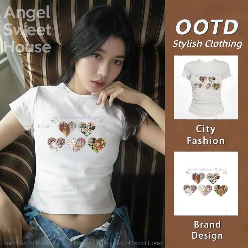 (จัดส่งตลอด 24 ชั่วโมง）Angle Official รุ่นใหม่ ทีชียืดมาก ตัวแปร่ง ผ้าเบาและสบาย ทันสมัย ทีชี  ทีชีรุ่นใหม่ลายตัว f177