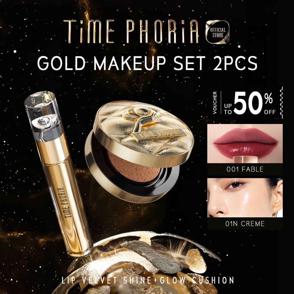 Time Phoria Set: Elixir Velvet-Shine Switching Lip Cream + Timeless UTOPIA Glow Perfection Cushion|ลิป,ลิปสติก,คุชชั่น
