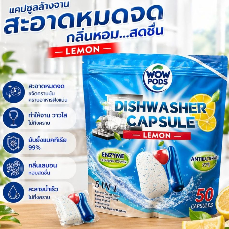 เจลบอลล้างจาน ซื้อ2แถม1 Dishwasher Pods สำหรับเครื่องล้างจาน เจลล้างจาน ก้อนล้างจาน เม็ดน้ำยาล้างจาน