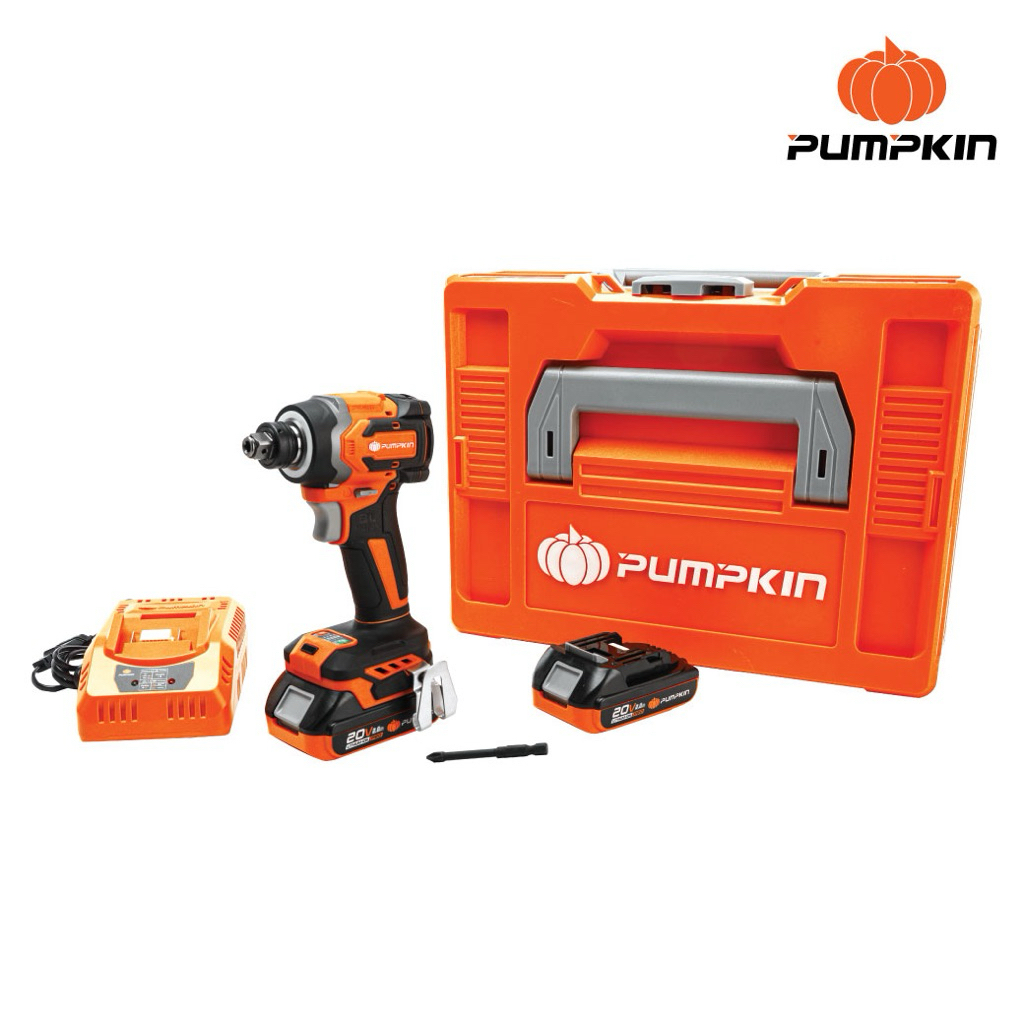 PUMPKIN สว่านไขควงกระแทกและบล็อกกระแทกไร้สาย 20V มอเตอร์ Brushless รุ่น INF-23IDIWCB-202K (รหัส 5026