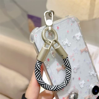 สายคล้องโทรศัพท์ปรับได้สำหรับสะพายข้าง สายสะพายไหล่กว้าง เชือกยาวป้องกันการสูญหายและขโมยเชือกถักสั้น