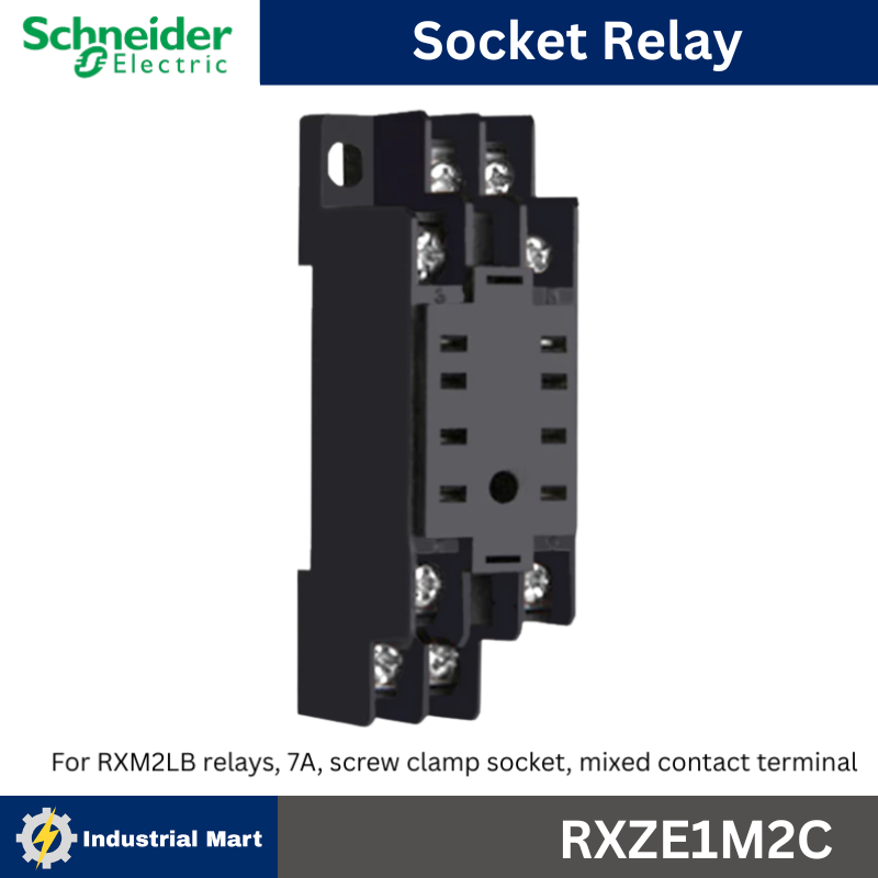 Schneider Electric RXZE1M2C Relay Socket ซ็อกเก็ตรีเลย์ 2 คอนแทค 7A สำหรับรีเลย์รุ่นประหยัด RXM2LB**