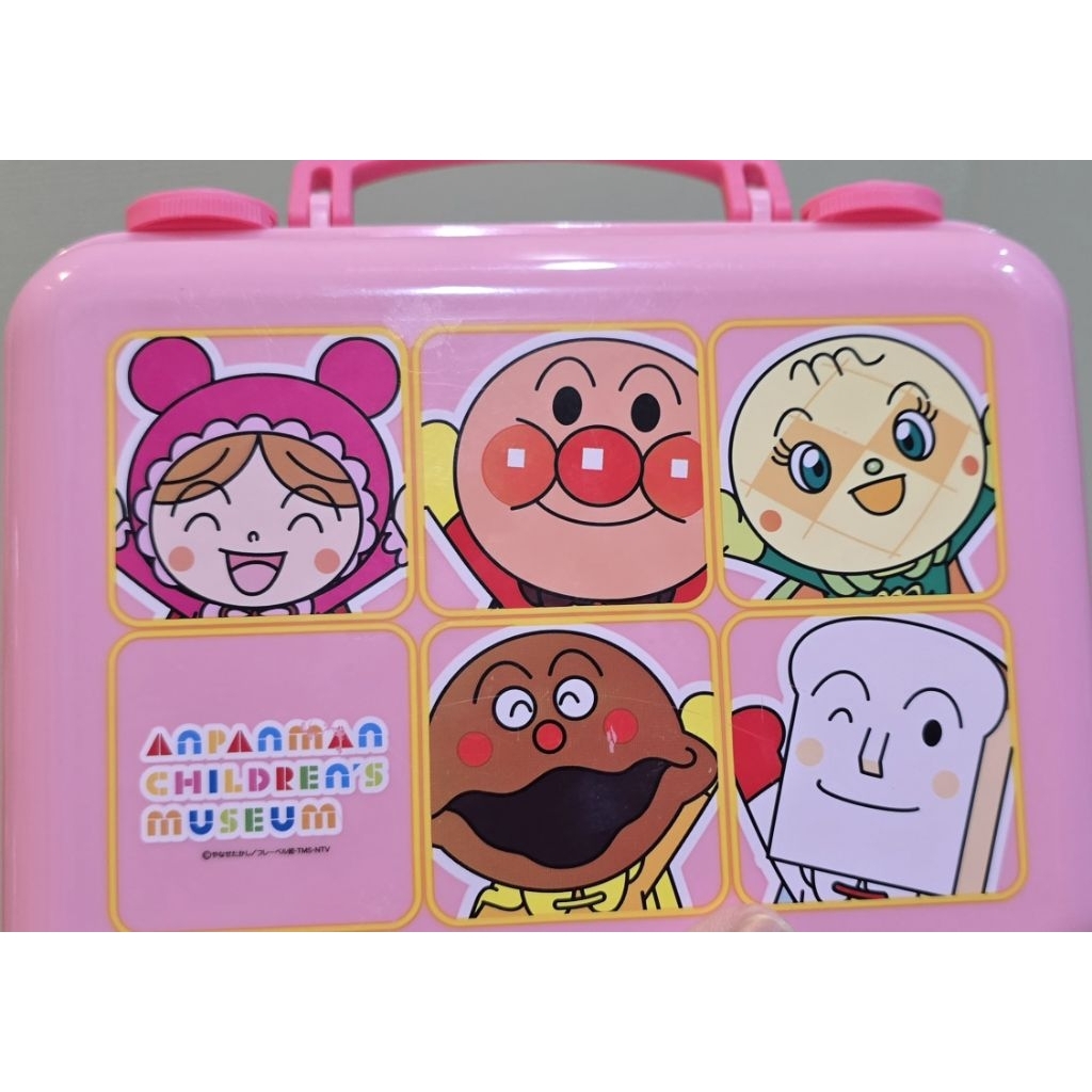 [Rare!] กระเป๋าหูหิ้วันอันปังแมน กล่องเก็บของ Anpanman Children's Museum สีชมพูพาสเทล