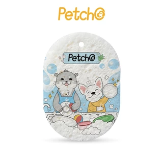 Pitpat(Petcho）ฟองน้ำเยื่อไม้ ฟองน้ำล้างจานแบบบีบอัด ลายน่ารัก ทำความสะอาด มีสายคล้องให้ Pet Dish Cleaning Sponge