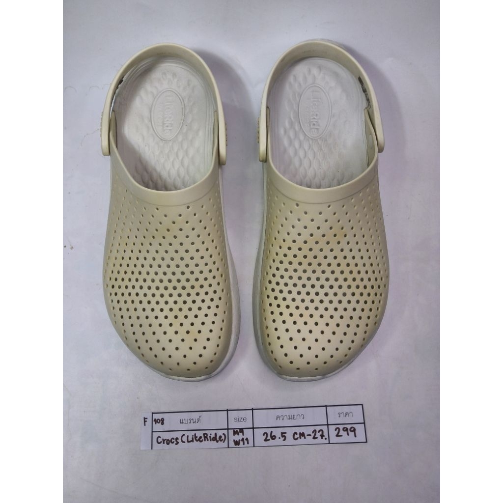 🔵F108🔵➡️Crocs มือ2ของแท้✅️✅️ Sz.m9/w11 ยาว 26.5-27.0 cm. สวย สภาพดี ตำหนิการใช้งานตามภาพ -299-