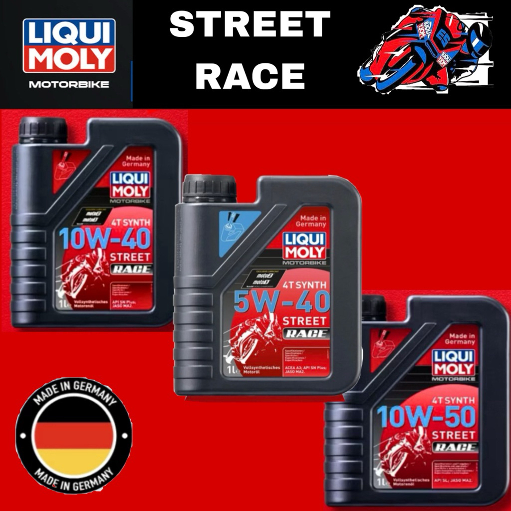 ✅🌈 ของแท้ ❣️ LIQUI MOLY MOTORBIKE 4T SYNTH 5W-40 10W-40 10W-50 10W-60 STREET RACE 1 ลิตร น้ำมันเครื่