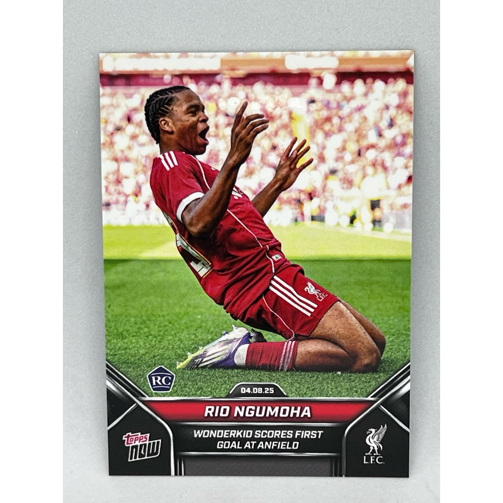 การ์ดฟุตบอล Topps Now 2025 Rio Ngumoha (RC) Liverpool #003