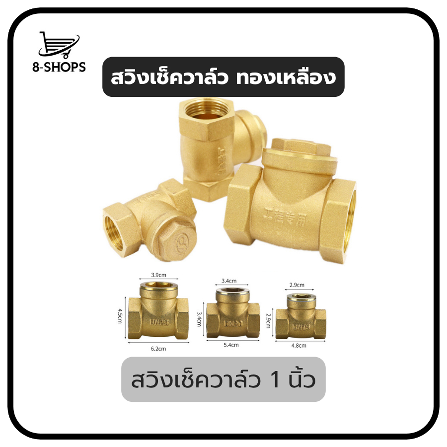 สวิงเช็ควาล์ว ทองเหลือง 4หุน/6หุน/1นิ้ว