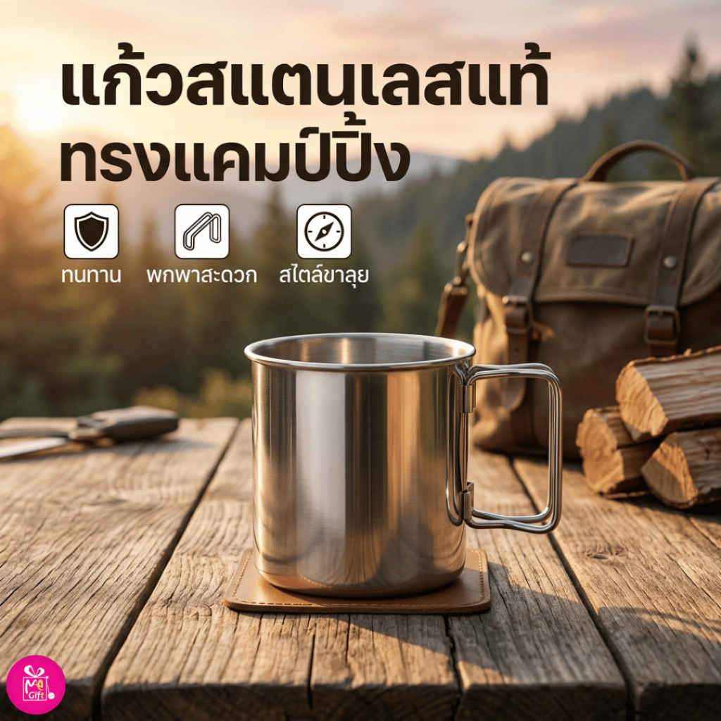 แก้วน้ำสแตนเลส รุ่นหนาพิเศษ 7ซม.และ 8ซม. แก้วน้ำสแตนเลสมีหูจับ หนา ทนทาน ไม่เป็นสนิม จำหน่ายปลีก-ส่ง พร้อมส่งTH