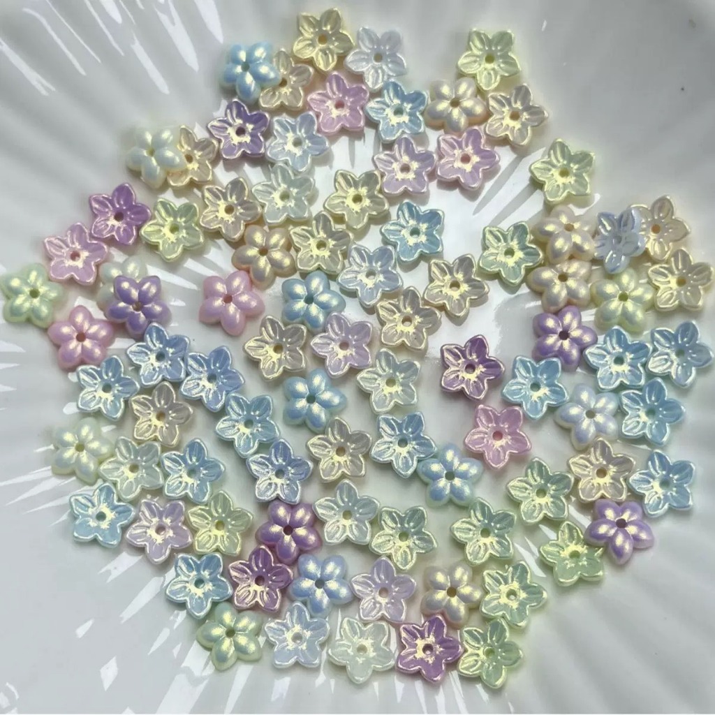 ลูกปัด ดอกดาว สีมากะดอก เรืองแสง ขนาด12mm อุปกรณ์เสริมงานฝีมือ DIY เหมาะสมสพหรับทำเครื่องตกแต่งขื้นชิ้นงาน