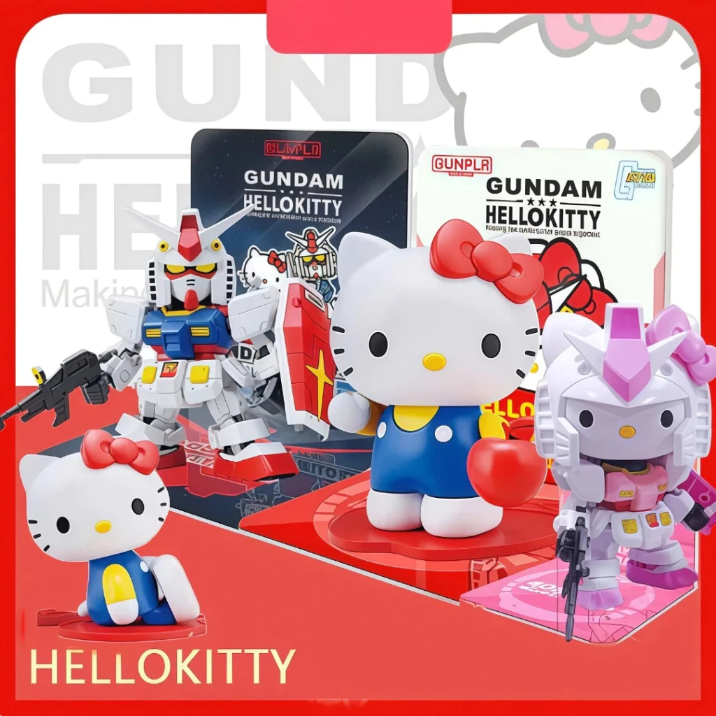 🚀ส่งจากไทย💨โมเดลQ Hello Kitty×Gundam คอลเลกชัน 2ตัว2สี RX-78 ดีไซน์น่ารัก วัสดุดี สะสม ของขวัญ ตกแต่งห้อง แฟน2IPต้องมี