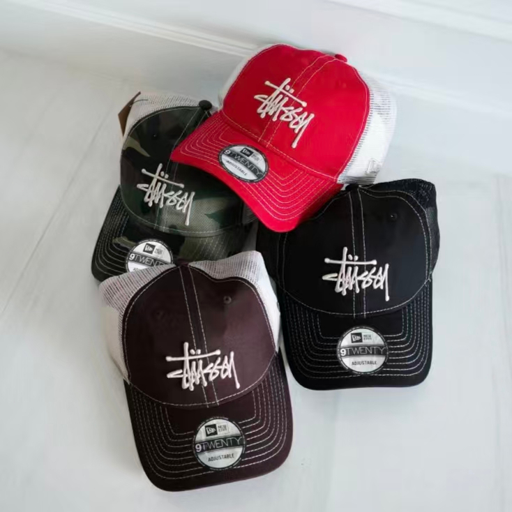 STUSSY CAP หมวกทรงเป็ด คู่รัก ดีไซน์ตาข่าย ระบายอากาศได้ดี สบาย ราคา ถูกที่สุด ดีลบีเคเค แกลเลอรีภาพที่ 2