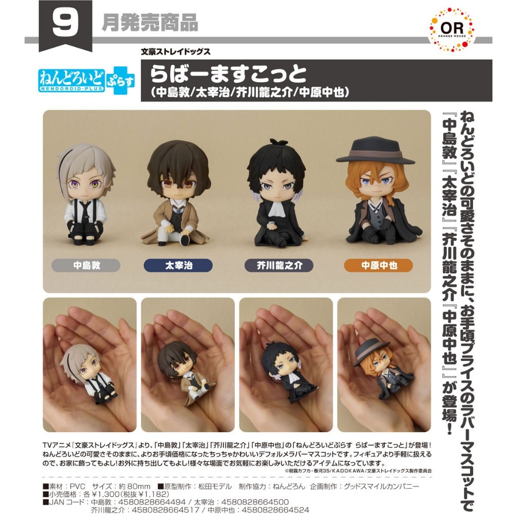 (🔴PRE-ORDER) Nendoroid Plus Bungo Stray Dogs Rubber Mascot ของแท้ 💯