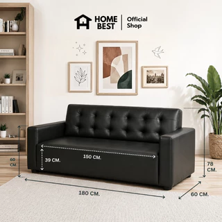 Home Best โซฟาหนังพรีเมียม 3 ที่นั่ง รุ่น Grand ดีไซน์โมเดิร์น เรียบหรู โซฟาห้องนั่งเล่น รับแขก นุ่มทนทาน