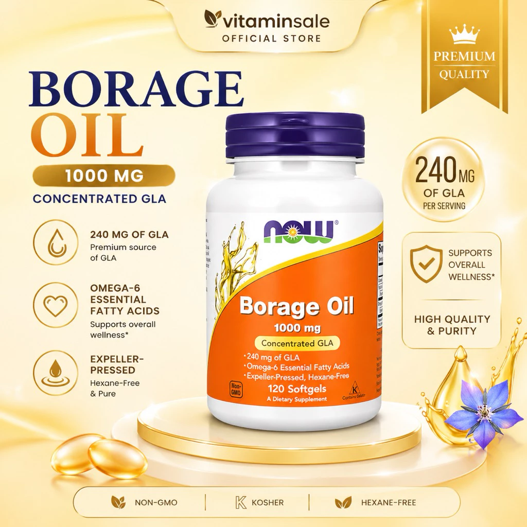 NOW Borage Oil 1000mg 120 Softgels