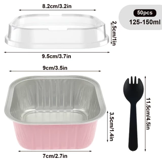 150ชิ้นอลูมิเนียมฟอยล์อบถ้วยทนความร้อนเค้กถ้วยแม่พิมพ์พร้อมฝาปิด Cupcake
